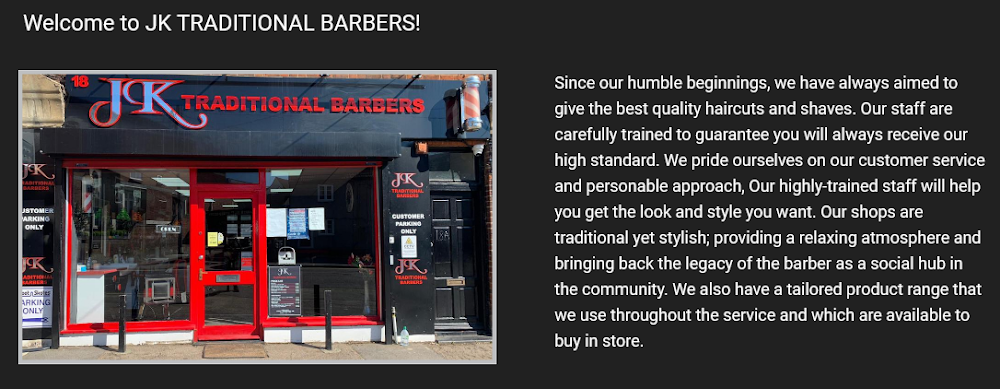 Barber Shop Billericay – JK Traditional Barbers – Billericay, England